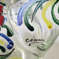 Vintage Vidriera Catalana Spanish Hand Painted Porrón