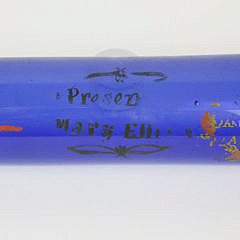 Decorated Cobalt Glass Rolling Pin, late 19th Century