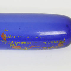 Decorated Cobalt Glass Rolling Pin, late 19th Century