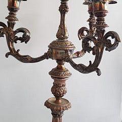 Pair of Silver Plated Four-Light Candelabra