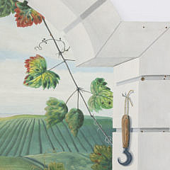 Trompe l’oeil  on Board “Napa Valley Vineyard Landscape Windowview”