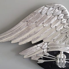 Large Louisburg Style Silver Gilt Carved Spread Wing Eagle