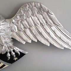 Large Louisburg Style Silver Gilt Carved Spread Wing Eagle