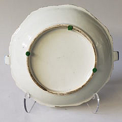 19th Century Chinese Canton Blue and White Hot Water Dish