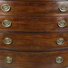 American Sheraton Mahogany Bow Front Chest of Drawers, circa 1830