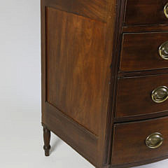 American Sheraton Mahogany Bow Front Chest of Drawers, circa 1830