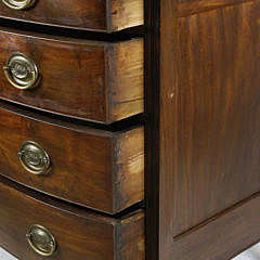 American Sheraton Mahogany Bow Front Chest of Drawers, circa 1830