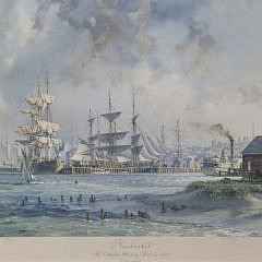 John Stobart Litho “Nantucket the Celebrated Whaling Port in 1835”