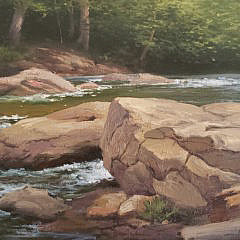 Albert Bross Jr. Oil On Canvas, “Shady Stream”