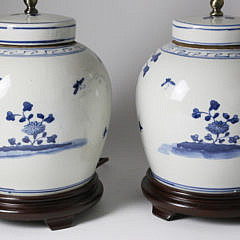 Pair of Canton Style Ginger Jar Lamps