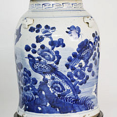 Pair of Chinese Porcelain Covered Temple Jar Lamps