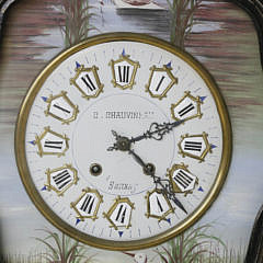 French Decorated Wall Clock Signed C. Chauvineau – Sanxay