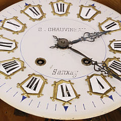 French Decorated Wall Clock Signed C. Chauvineau – Sanxay