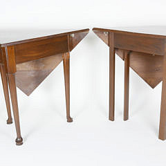 Two Mahogany Envelope Tables, 20th Century