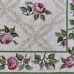 Wool Rose Needlepoint Carpet, 20th Century