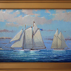 William Lowe Oil on Linen “Approaching Nantucket Harbor”