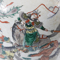 Chinese Porcelain Warrior Decorated Ginger Jar Lamp