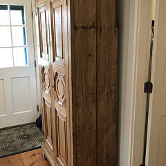 Antique English Pine Two-Door Pantry Cupboard, 19th Century