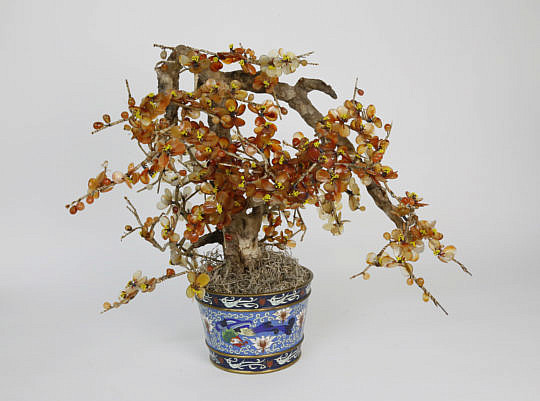 20-4621 Carnelian Tree in Cloisonne Pot A_MG_8832