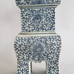 19th Century Chinese Blue and White Decorated Incense Burner