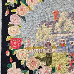 Vintage Claire Murray Hooked Rug of a Nantucket Cottage