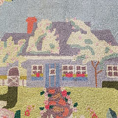 Vintage Claire Murray Hooked Rug of a Nantucket Cottage