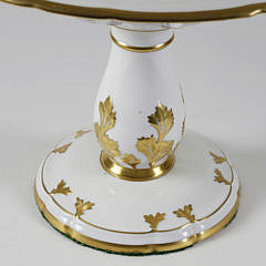 Portuguese Gilt Decorated Three-Tier Porcelain Pastry Tazza, 20th Century