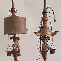 28696 Figural Oil Lamps A