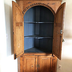 Antique English Pine Corner Cupboard