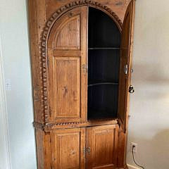 Antique English Pine Corner Cupboard