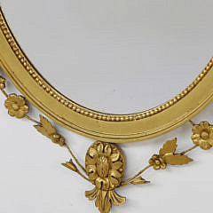 Sheraton Style Carved and Gilt Mirror, 20th Century