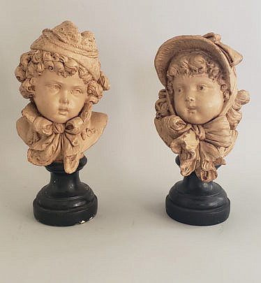 35145 Pair Plaster Busts A