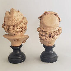 Pair of Émile Guillemin 19th Century French Plaster Busts of Children