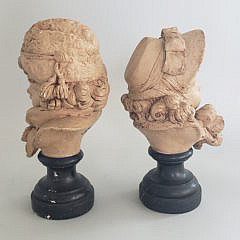 Pair of Émile Guillemin 19th Century French Plaster Busts of Children