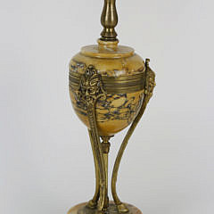 French Empire Marble and Bronze Lamp, mid 19th Century