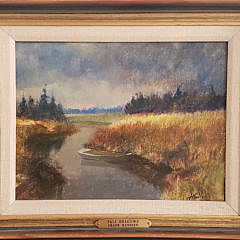 374_1 Frank Handlen Oil on Board, “Fall Shadows”