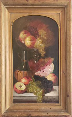 Edward Levitt Oil Fruit and Wine Still Life