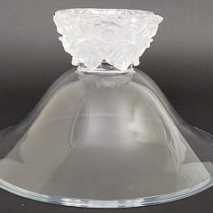 Signed Shannon Frosted Crystal Rose Pedestal Bowl