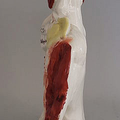 19th Century Staffordshire Figure of a Woman Riding a Dog