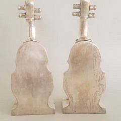 Pair of Vintage Silver Plate Cello Bookends