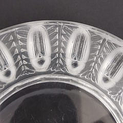 Signed Lalique French Frosted Glass Ashtray