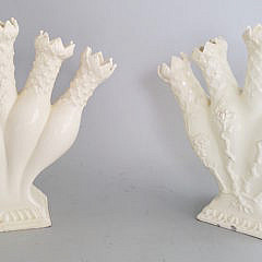 Two 19th Century Creamware Bud Vases