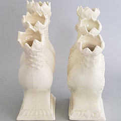 Two 19th Century Creamware Bud Vases