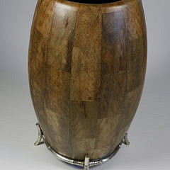 Contemporary Umbrella Barrel on Chrome Bamboo Frame Base