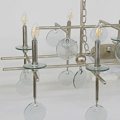 Contemporary Glass & Polished Chrome 8-Light Chandelier