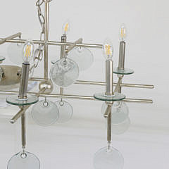 Contemporary Glass & Polished Chrome 8-Light Chandelier