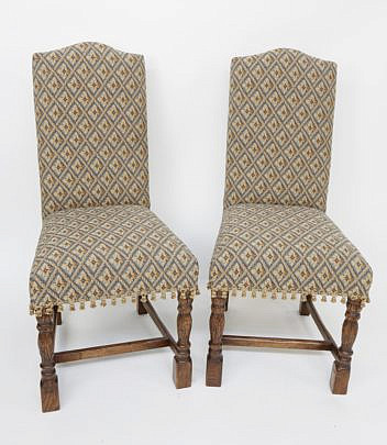 6-4936 Pair Wm Mary Style Highback Chairs A_MG_8683