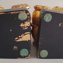 Pair of Carved and Gilt Tibetan Foo Dogs