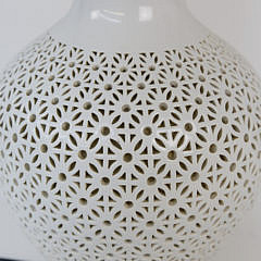 Chinese Blanc de Chin Pierced Vase Mounted as a Lamp, Contemporary