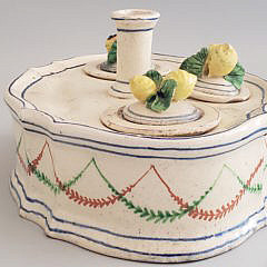 French Faience Soft Paste Ceramic Inkwell, early 19th Century